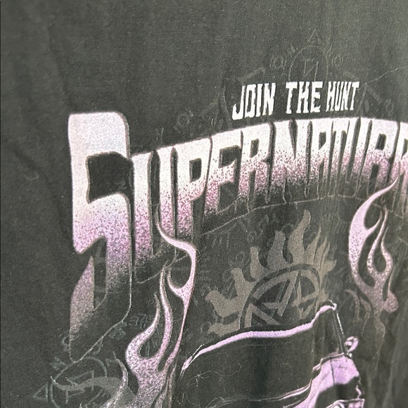 Join the Hunt Supernatural Black Graphic T-Shirt - Picture 5 of 6